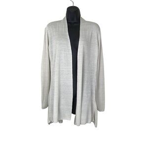 Eileen Fisher 97% Organic Linen Open Cream Cardigan Size M